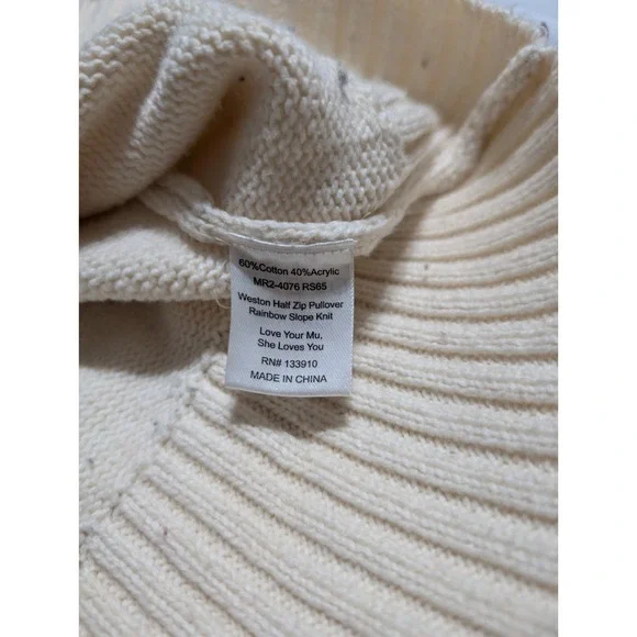 Show Me Your Mumu‎ Weston Rainbow Chevron Knit Sweater Half Zip Womens Medium - Picture 9 of 12